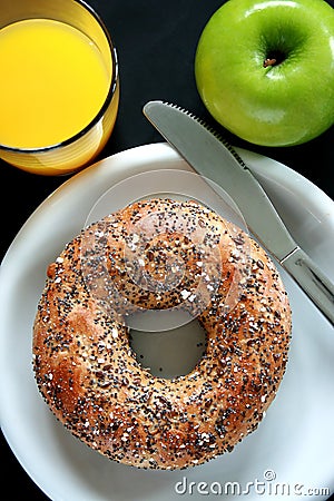 Seeded Bagel Stock Photo