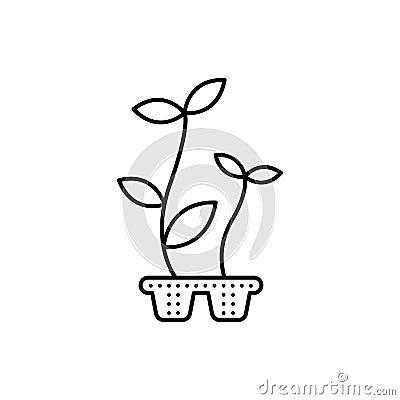 Seeding icon. Simple line, outline vector elements of house plant for ui and ux, website or mobile application Stock Photo