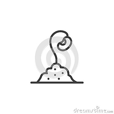 Seedling growth stage line icon Vector Illustration