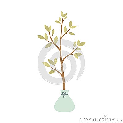 Seedling tree isolated on white background, vector illustration of gardening Vector Illustration