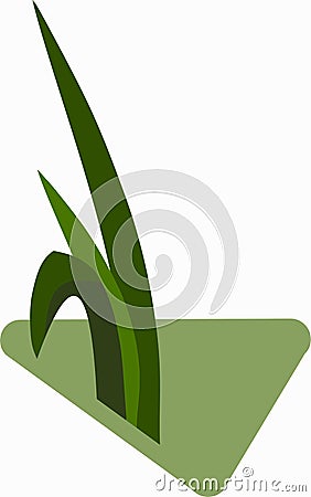 Seedlings of grass for breeding in the abstract vector. Icon for agriculture on the background of green rhombus Vector Illustration