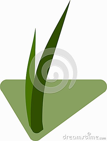 Seedlings of grass for breeding in the abstract vector. Icon for agriculture on the background of green rhombus Vector Illustration