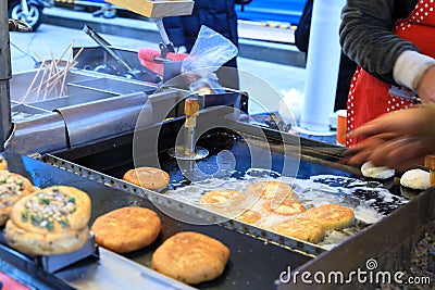 Seeds hotteok - Korean street food Editorial Stock Photo