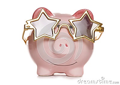 Seeing stars piggy bank Stock Photo