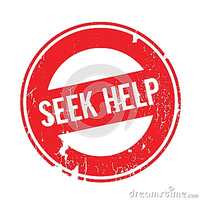 Seek Help rubber stamp Vector Illustration