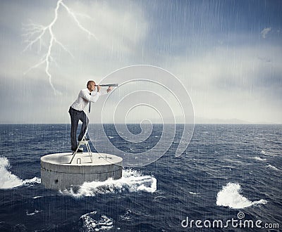 Seek a solution to the crisis Stock Photo