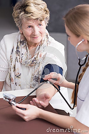 Seems like your blood pressure is normal Stock Photo