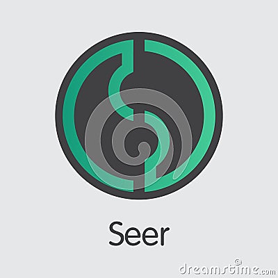 Seer Cryptographic Currency Coin. Vector Sign Icon of SEE. Vector Illustration