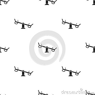 Seesaw icon in black style isolated on white background. Play garden pattern Vector Illustration