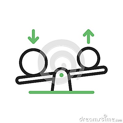 Seesaw icon vector image. Vector Illustration