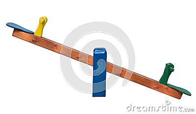 Seesaw isolated on white background Stock Photo