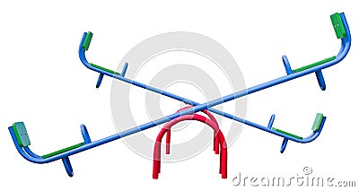 Seesaw isolated on white Stock Photo