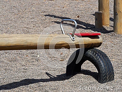 Seesaw teeter totter in a playground Stock Photo