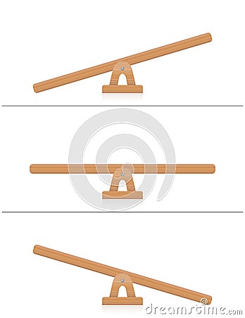 Seesaw Wooden Board Vector Illustration