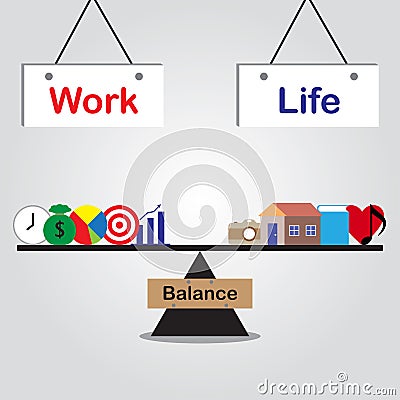 Seesaw Of Work Life Balance Stock Photo