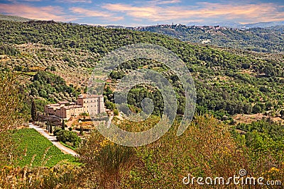 Seggiano, Grosseto, Tuscany, Italy: landscape of the mountains w Stock Photo