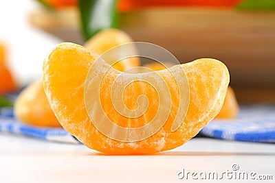 Segment of ripe tangerine Stock Photo