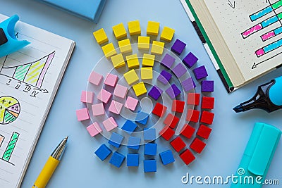 Segmented chart symbolizing target market. Represents audience targeting. Stock Photo