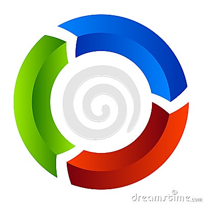 Segmented circle arrow. Circular arrow icon. Process, progres, r Vector Illustration