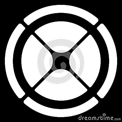 Segmented circle cross-hair, target symbol. Chart template, GUI Vector Illustration