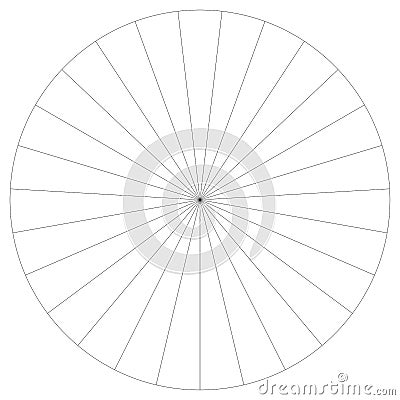 Segmented circle pie graph, pie chart infographics, presentation template design element from 1 to 36 segments Vector Illustration