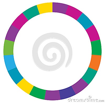 Segmented circle(s) from 2 to 20 parts. Circular pie-chart, pie-graph infographics template, element. Icon for segmentation, Vector Illustration