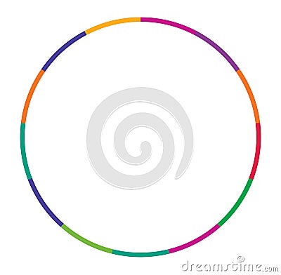 Segmented circle(s) from 2 to 20 parts. Circular pie-chart, pie-graph infographics template, element. Icon for segmentation, Vector Illustration