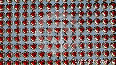 segmented silvery-red spheres. abstract three-dimensional background. 3d render Cartoon Illustration