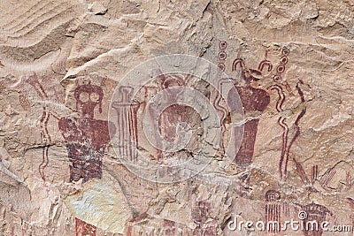 Sego Canyon Rock Art Petroglyphs Editorial Stock Photo