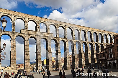 Segovia Aqueduct Editorial Stock Photo