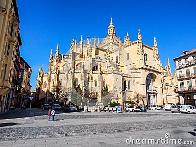 Segovia cathedral with blue sky Editorial Stock Photo