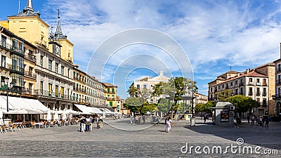 Plaza Mayor cityscape, town square in Segovia, Spain Editorial Stock Photo