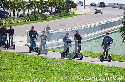 Segway tour in Clearwater Beach Florida Editorial Stock Photo