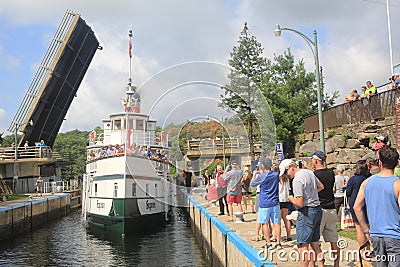 Segwun Entering the Locks at Port Carling Editorial Stock Photo