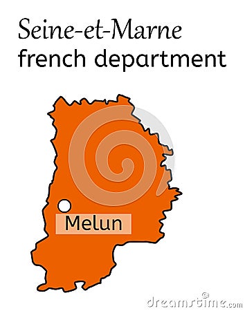 Seine-et-Marne french department map Vector Illustration