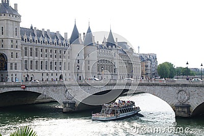 The Seine in Paris - France - Front view Editorial Stock Photo
