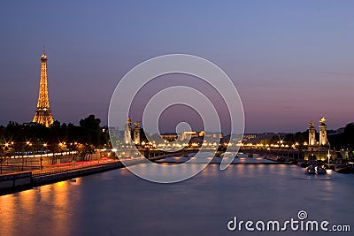 Seine river and Eiffel Tower Editorial Stock Photo