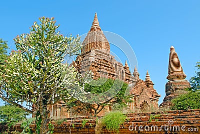 Seinnyet Ama Temple and Seinnyet Nyima Pagoda. Stock Photo