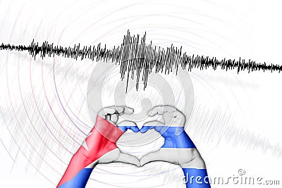 Seismic activity earthquake Cuba symbol of heart Stock Photo