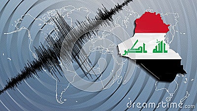 Seismic activity earthquake Iraq map Stock Photo