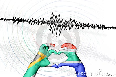 Seismic activity earthquake South Africa symbol of heart Stock Photo