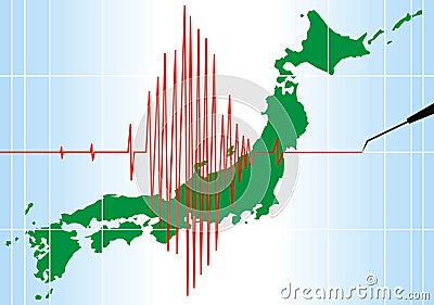 Seismic problems in japan Vector Illustration