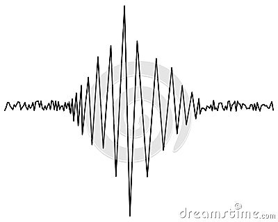 Seismogram. Recording earthquake shock activity. seismograph data. Sketch. Zigzag line. Sound wave. Vector Illustration