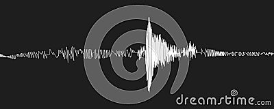 Seismogram of seismic activity or black lie detector record on black Vector Illustration