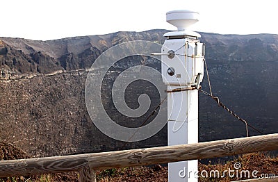 Seismograph along mount Vesuvius, Naples, Italy Stock Photo