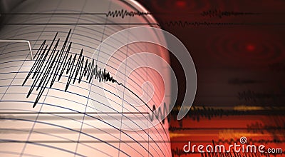 Record Seismic Waves on Paper Stock Photo