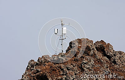 Seismometer at mount Vesuvius, Naples, Italy Stock Photo