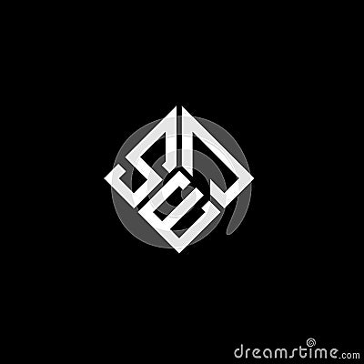 SEJ letter logo design on black background. SEJ creative initials letter logo concept. SEJ letter design Vector Illustration
