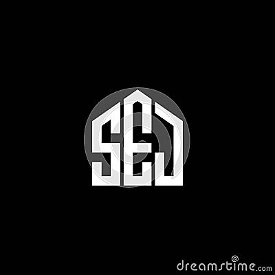 SEJ letter logo design on BLACK background. SEJ creative initials letter logo concept. SEJ letter design.SEJ letter logo design on Vector Illustration