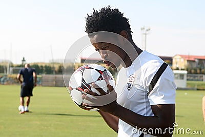 Sekou Oliseh of Paok kissing the ball Editorial Stock Photo